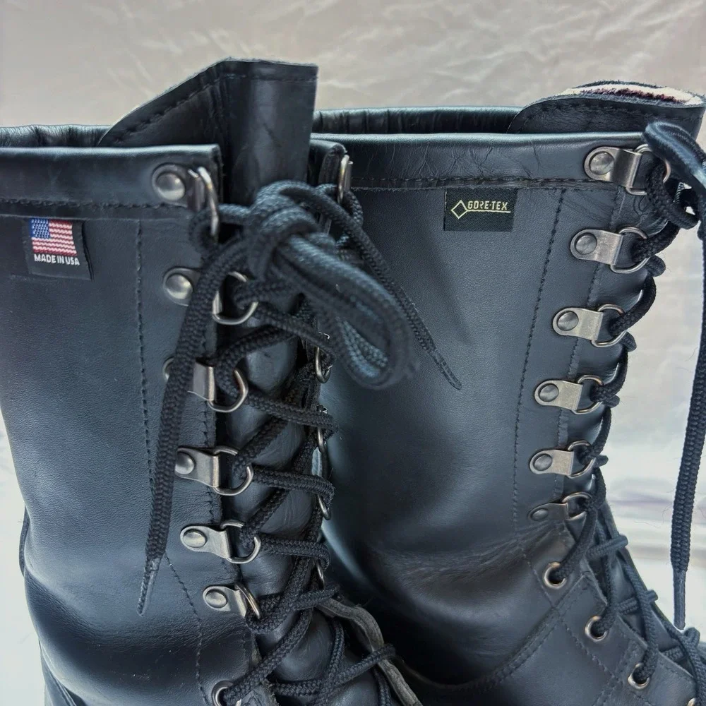 Danner Fort‎ Lewis 10in Mens Black Leather USA Military Boots 69110 13 D